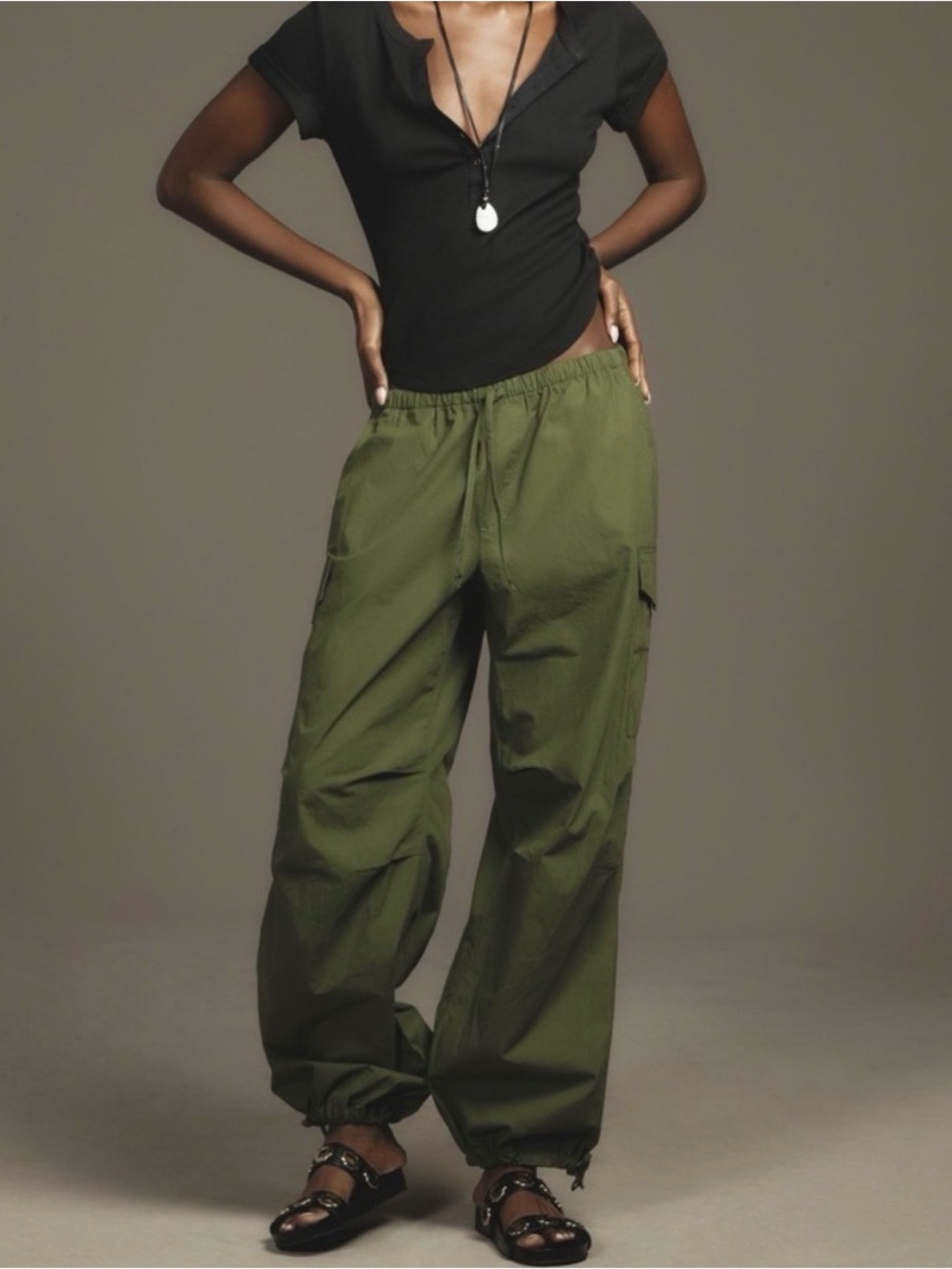 Anthropologie Pilcro Pull On Parachute Pants with Cargo Pockets Womens Small - Picture 1 of 7